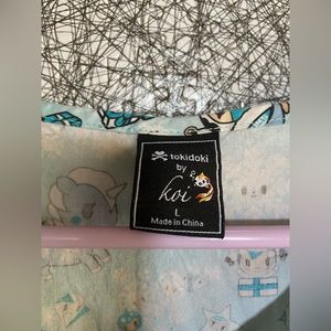 Large winter themed koi scrub top